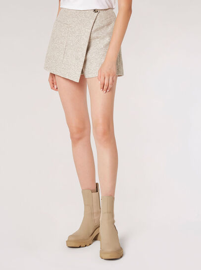 Tweed Wrap Mini Skort