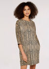 Leopard Print Cocoon Dress, Stone, large