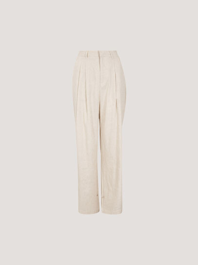 Linen Blend Cinch Hem Trousers