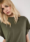 Ruffle Sleeve T-Shirt, Khaki, large