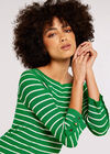  Stripe Ribbed Jumper, Green, large