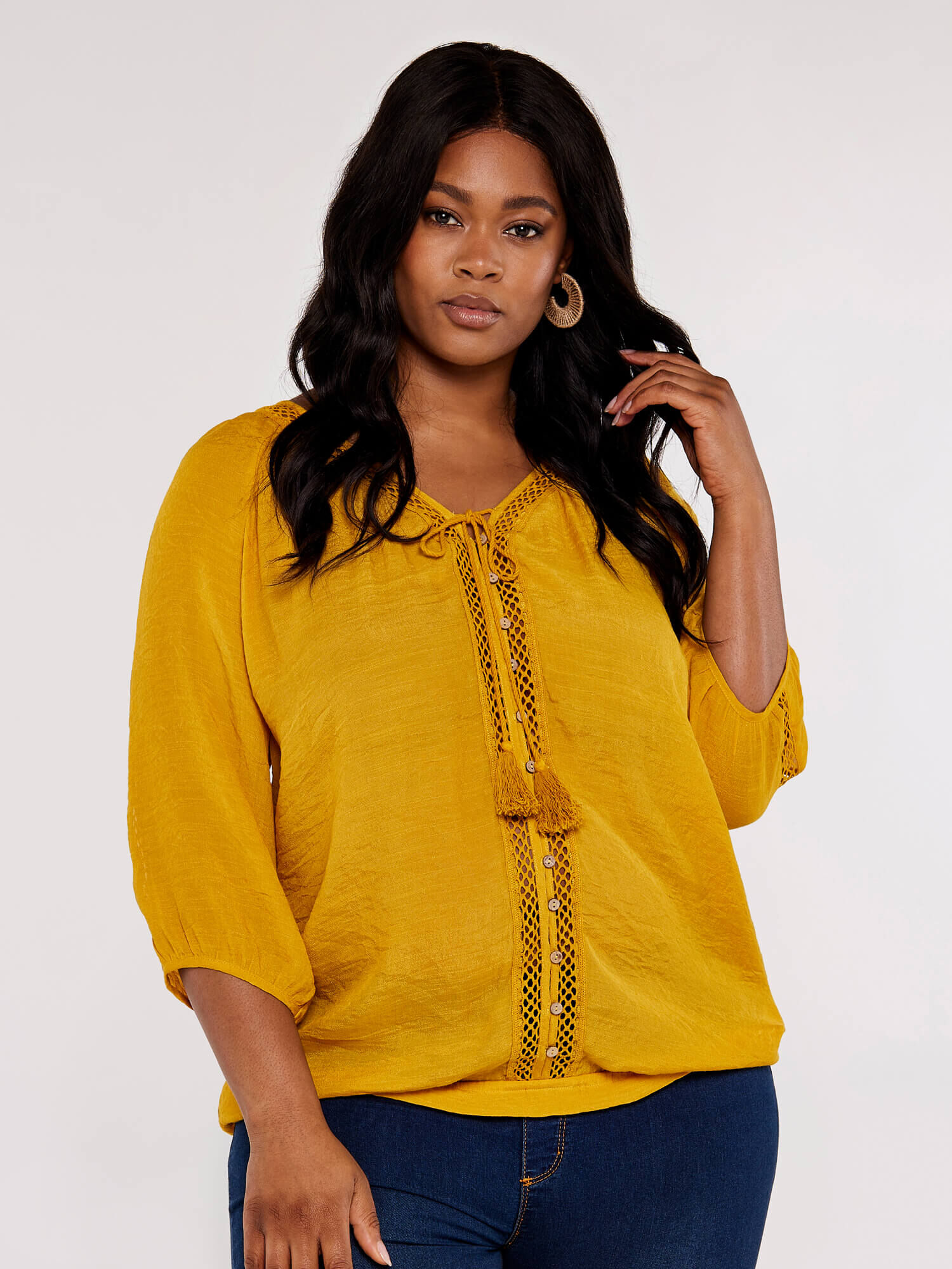 Mustard batwing top sales
