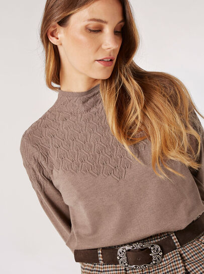 Pointelle Shell Fine Knit Jumper