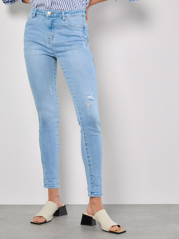 Sienna High Waist Skinny Jeans, Sky Blue, large