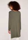 Oversized High Low Top, Khaki, large