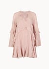 Chiffon Floral Embroidered Mini Dress, Pink, large