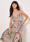 Tropical Print Camisole Midi Dress, Mint, large