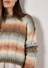 Boxy Space Dye Cable Jumper, Coral, large