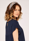 Twist Paisley Hairband, Blue, large