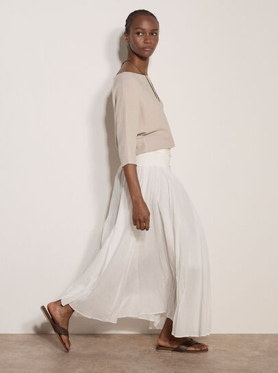 Jersey Waistband Cotton Midaxi Skirt