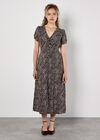 Animal Print Midaxi Dress, Brown, large