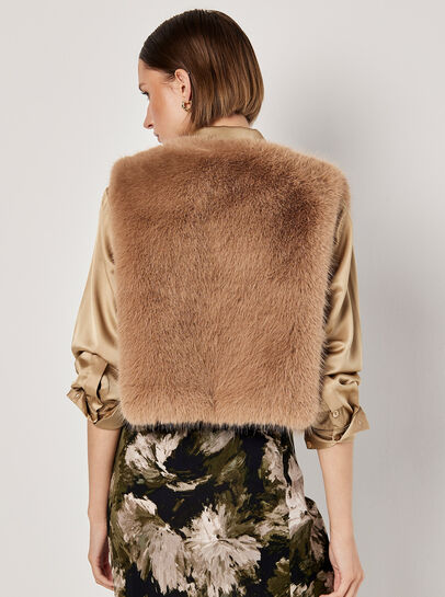 Faux Fur Cropped Gilet