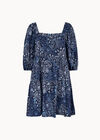 Floral Print Tiered Mini Dress, Navy, large