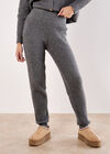 Soft Ribbed Knit Slim-Leg Joggers, Grey, large