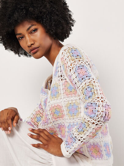 Multi Crochet Squares Cardigan