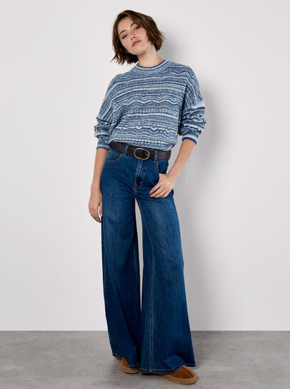 Pointelle Knit Stripe Jumper