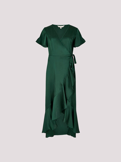 Glitter Velvet Wrap Midi Dress