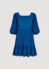 Chevron Texture Cut-Out Mini Dress, Blue, large