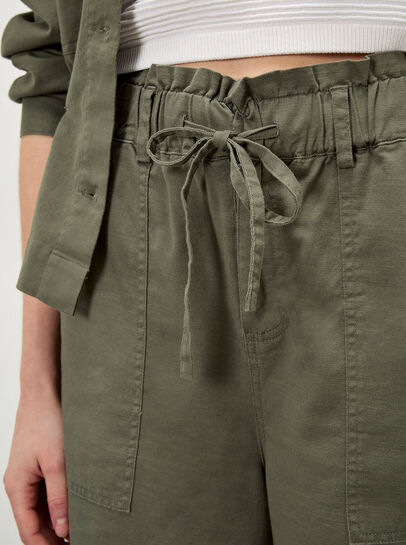 Paper Bag Waist Wide Leg Trousers
