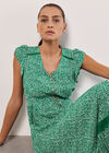 Robe longue à imprimé pois, Vert, grand