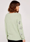 Sequin Snowflake Jumper, Mint, large