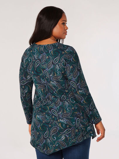 Curve Paisley Soft Touch Asymmetrical Top
