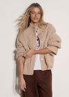 Chunky Cable Knit Cardigan, Stone, large
