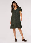 Irregular Spot Print Mini Dress, Khaki, large