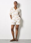 Embroidered Palm Trees Shirt, Cream, large