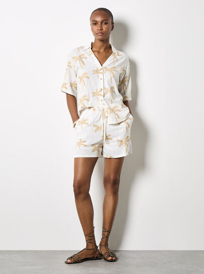 Embroidered Palm Trees Shirt
