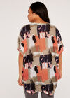 Curve Paintsplash Mesh Oversized Top, Coral, large