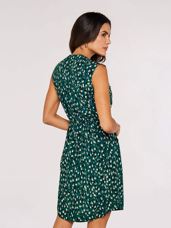 Brushstroke Zip Mini Dress, Green, large