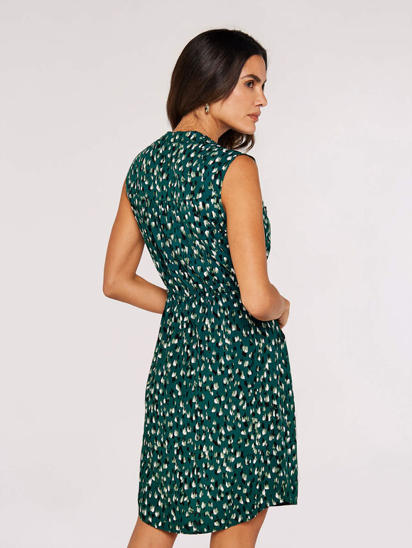 Mini-robe zippée Brushstroke, Vert, grand