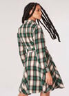 Check Shirt Skater Mini Dress, Green, large
