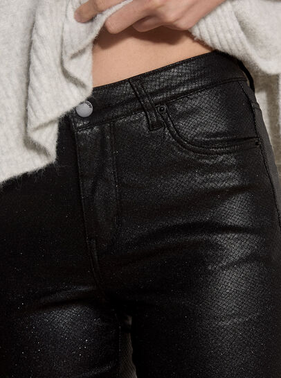 Glitter Snakeskin Skinny-Fit Jeans
