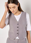 Tailored Pinstripe Waistcoat, Grey, large