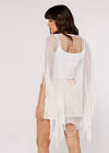 Ladder Back Festival Poncho, Cream, large