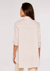 Striped Oversized High-Low Shirt, Stone, large