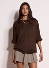 Soft Touch Batwing Top, Brown, large