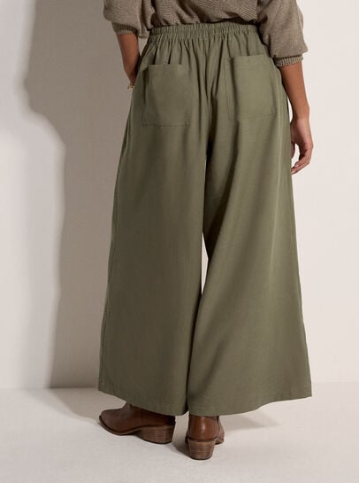 Slub Linen Wide-Leg Trousers