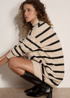 Stripe Oversized Jumper Mini Dress, Stone, large