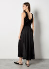 Velvet Sequin Bodice Midi Dress, Black, large