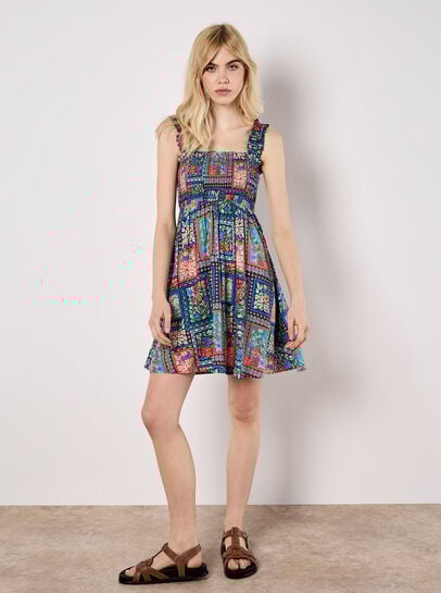 Postcard Floral Print Mini Dress