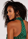 Mini-robe Foil Halter, Vert, grand