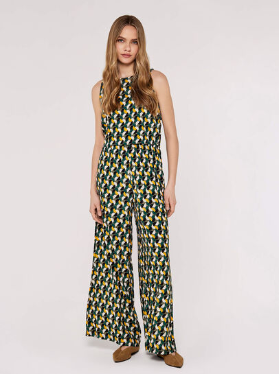 Printed Wide Leg Trousers