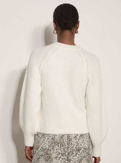Cotton-Blend Chunky Ribbed Knit Cardigan