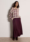Crochet Squares Cropped Jumper, Mauve, large