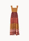 Patchwork Floral Paisley Maxi Dress, Orange, large