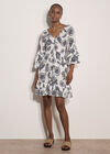 Sarasa Floral Ruffle Mini Dress, Navy, large