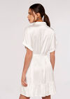 Ruffle Shirt Mini Dress, White, large